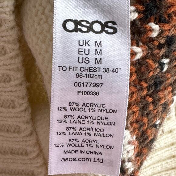 ASOS Geometric Hand Knit Wool Blend Sweater - Picture 8 of 9